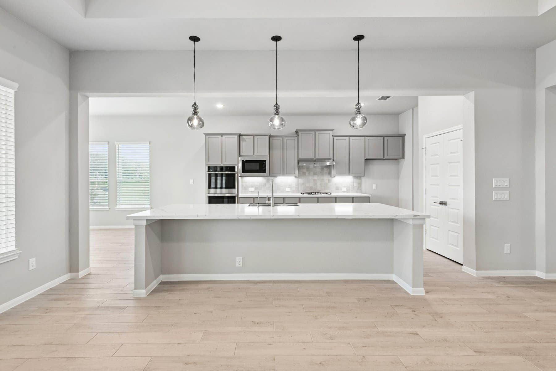 Kitchen with spacious central island