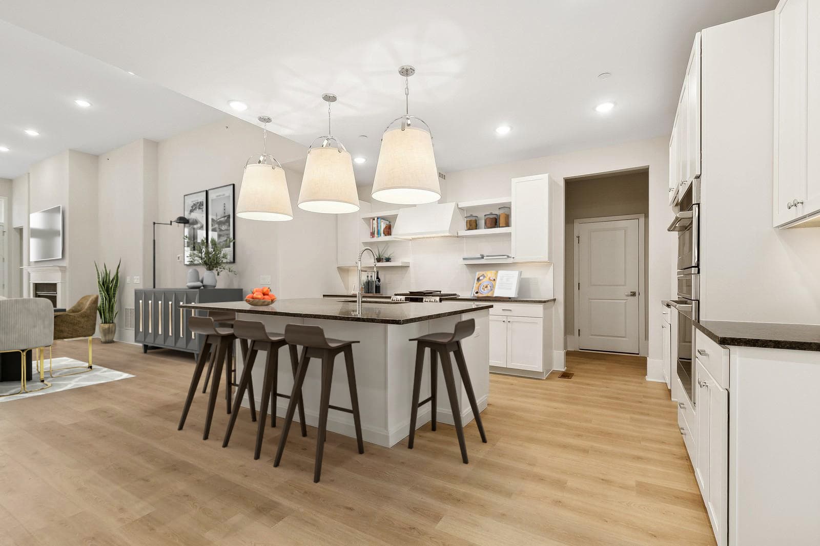 Kitchen with island for prep & dining