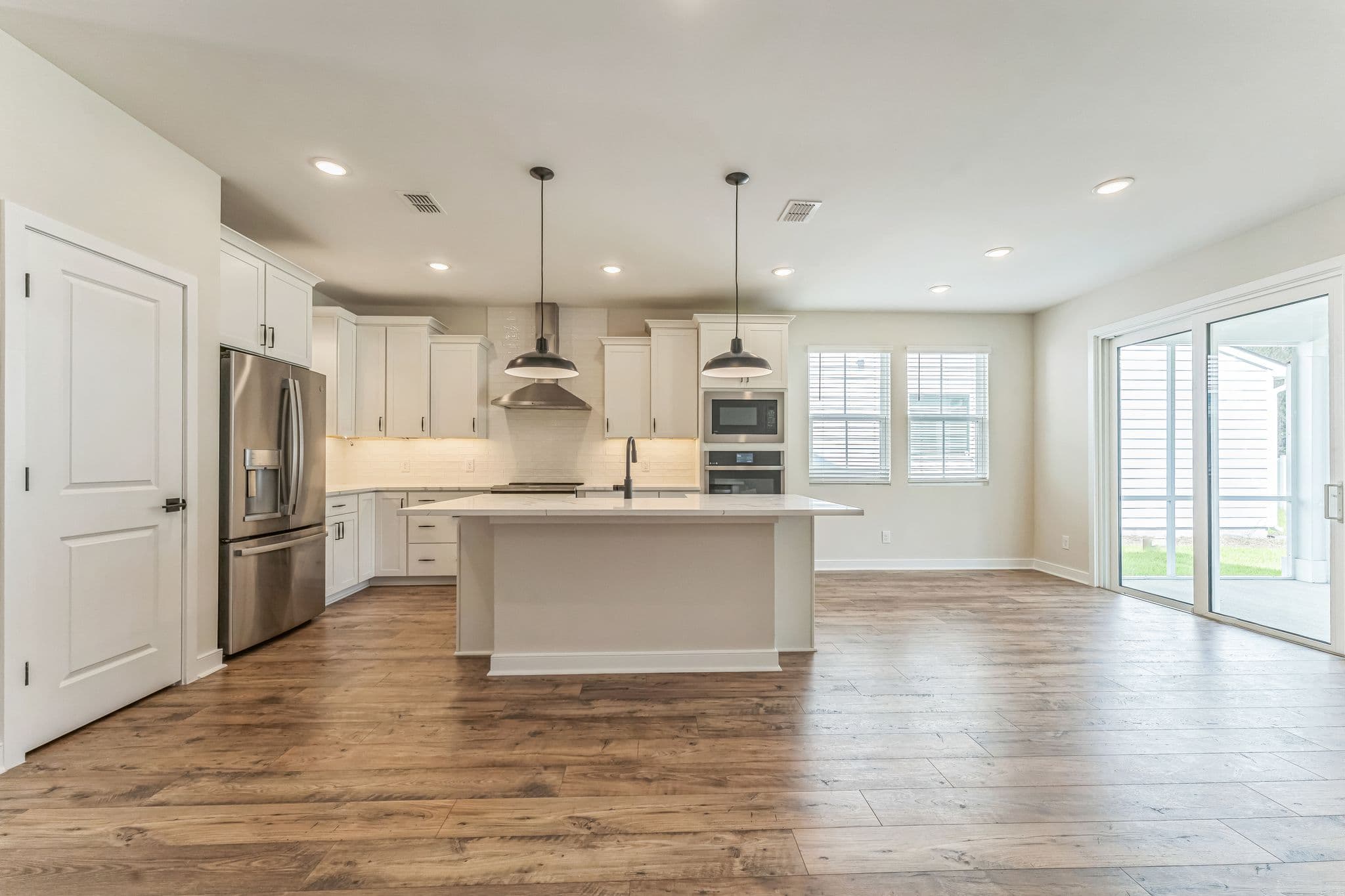 Kitchen with pendant lighting