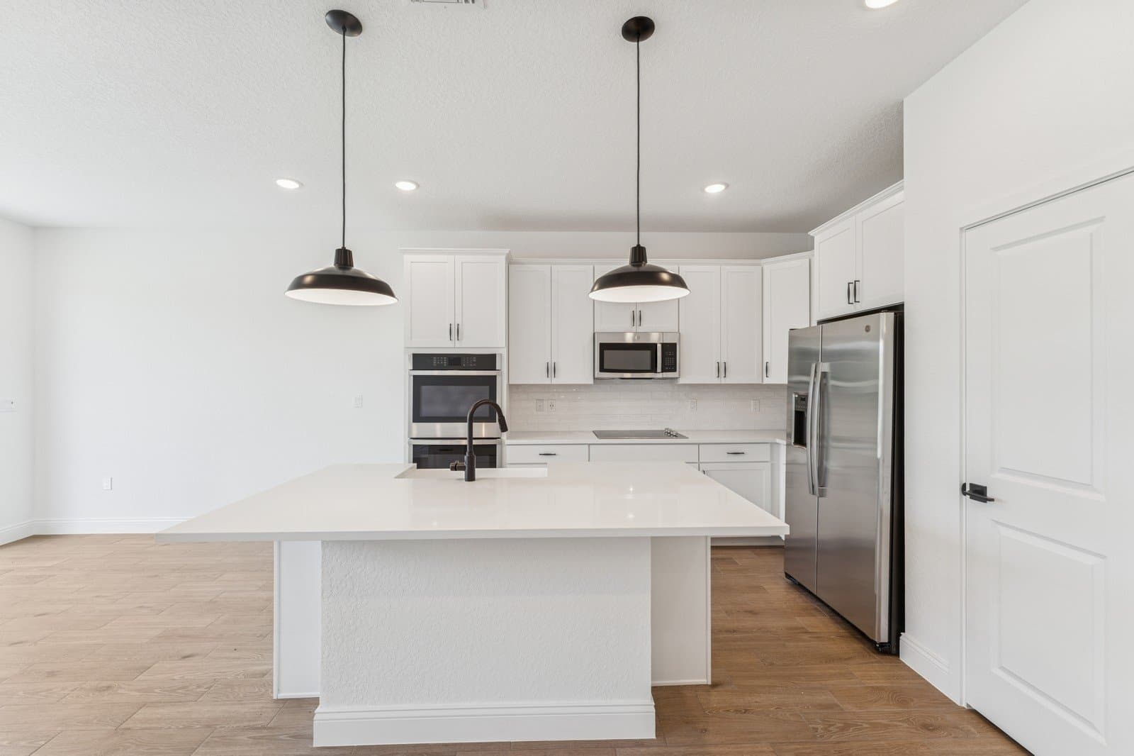 Kitchen with pendant lighting
