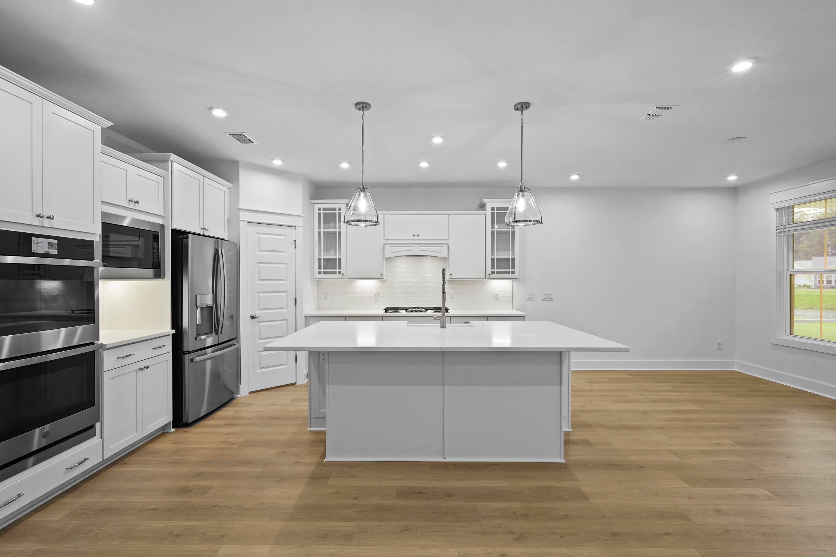 Kitchen with pendant lighting