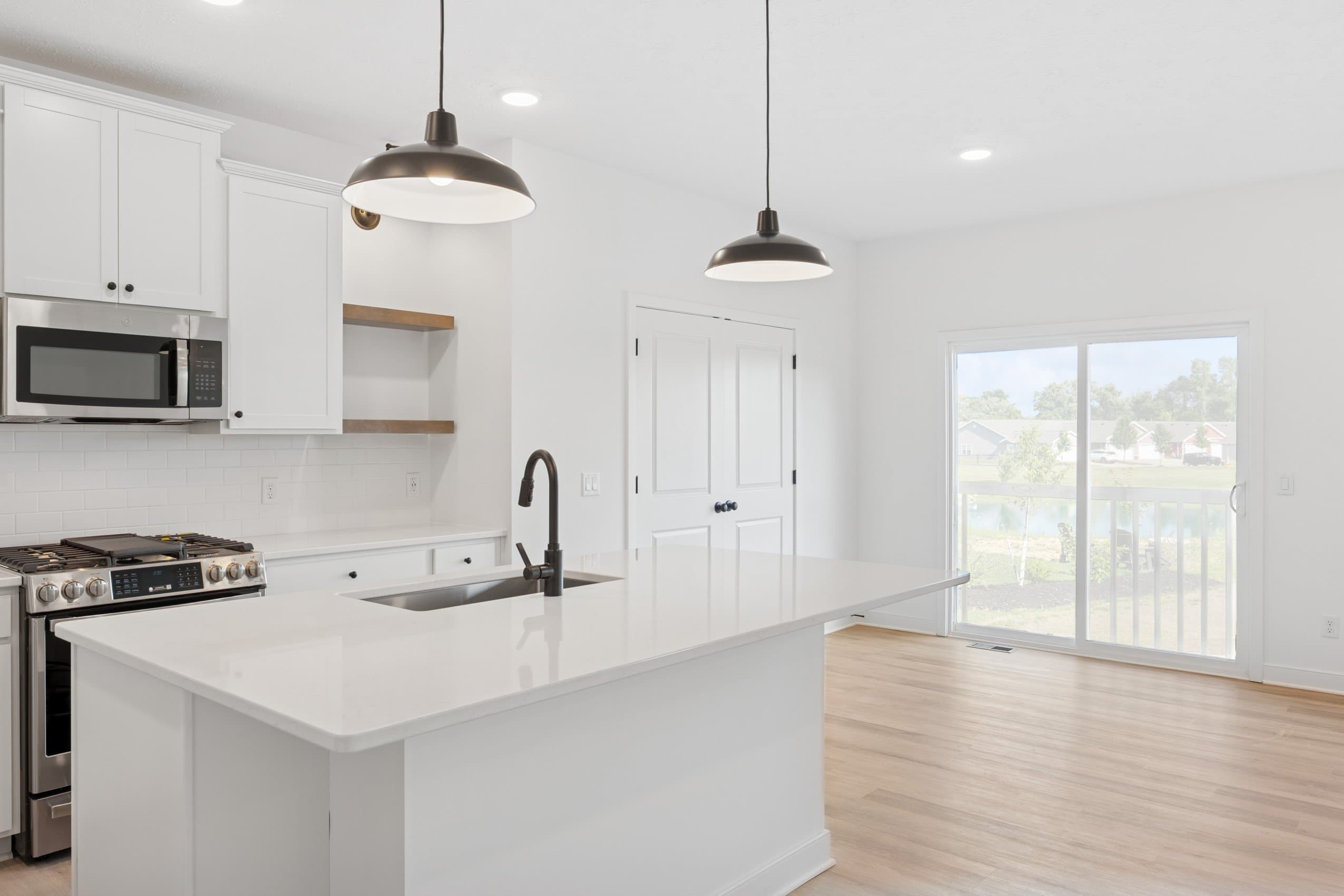 Kitchen with floating shelves