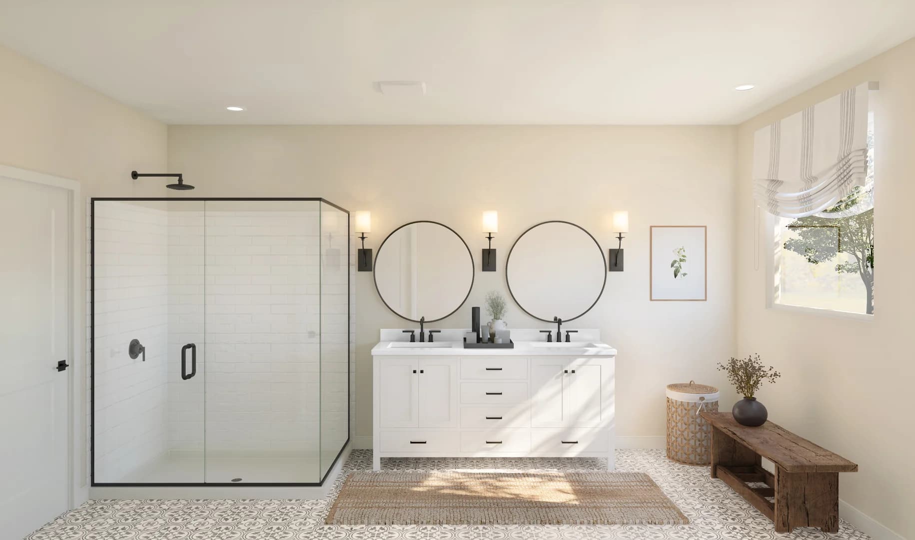 Barcelona Owner s Bath Farmhouse Palette 3 Level 1 European Farmhouse