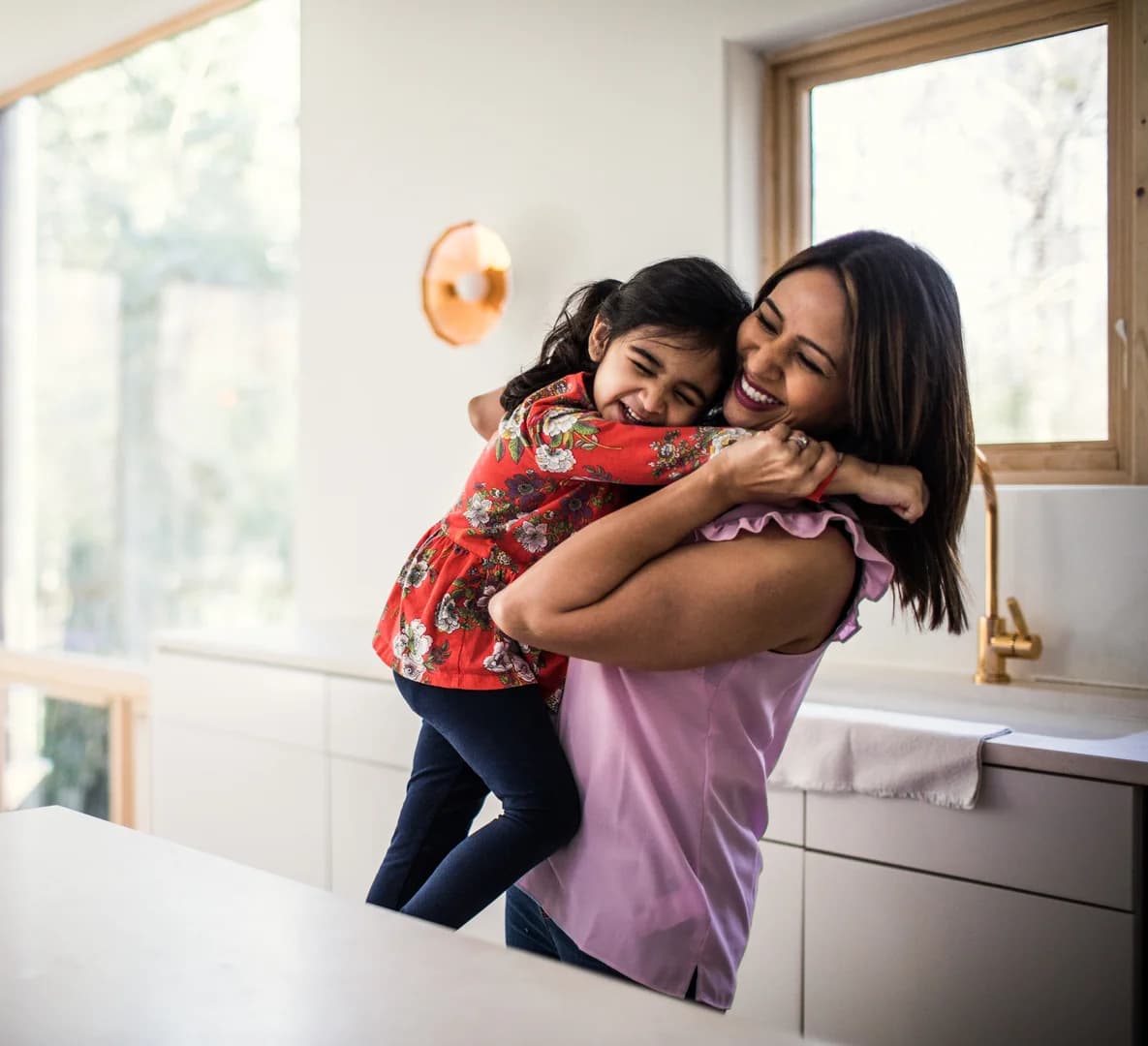 Mother and Child In Kitchen