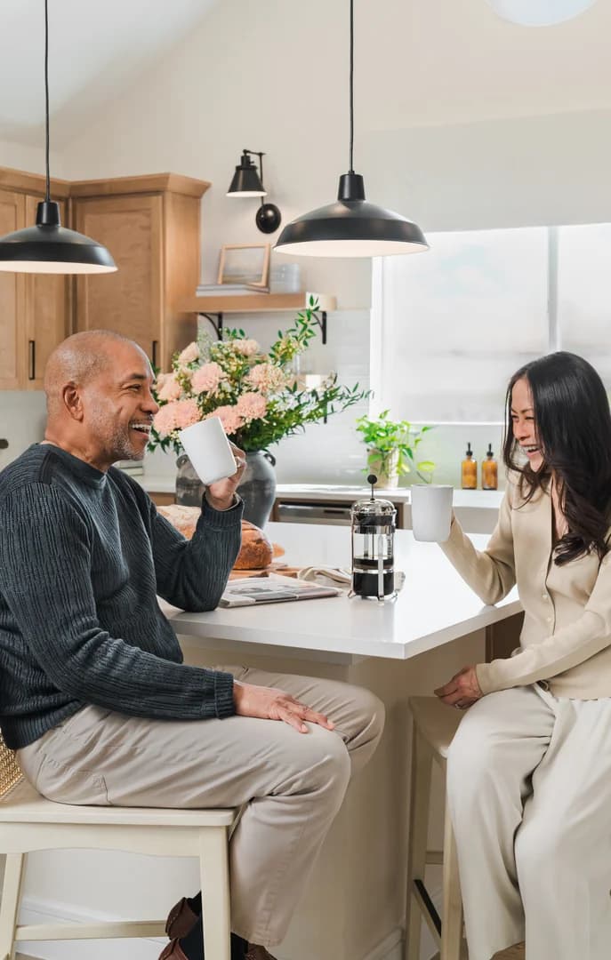 Elevon Frankfurt Couple Having Coffee in Kitchen Farmhouse Palette 6 Level 1 USP Crop