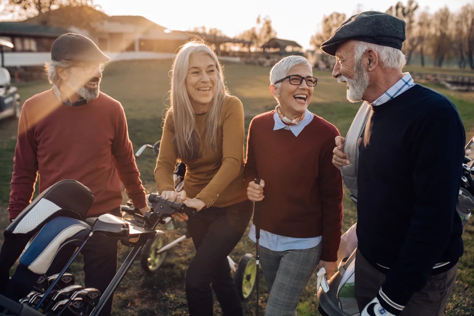 Older People Golfing