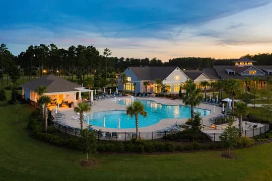 Four Seasons at Lakes of Cane Bay Pool at Twilight