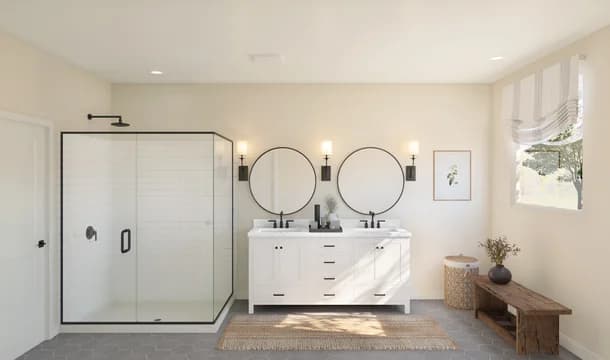 Barcelona Owners Bath Farmhouse Palette 5 Level 1 European Farmhouse