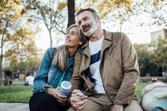 Couple Sitting in Park