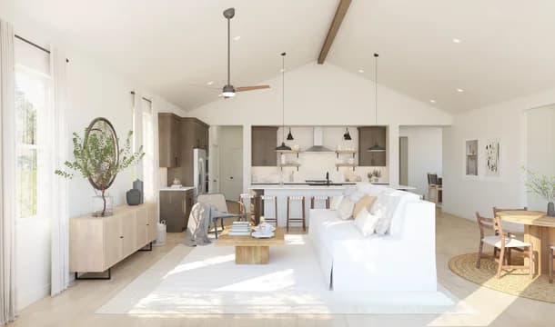 134022 Heritage Ranch Santa Fe Great Room Farmhouse Palette 6 Level 1 Coastal - Farmhouse