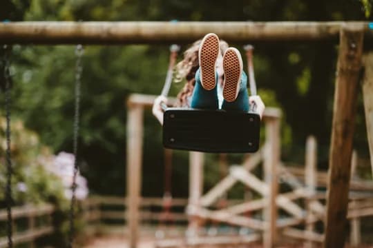 Girl on Swing in Park