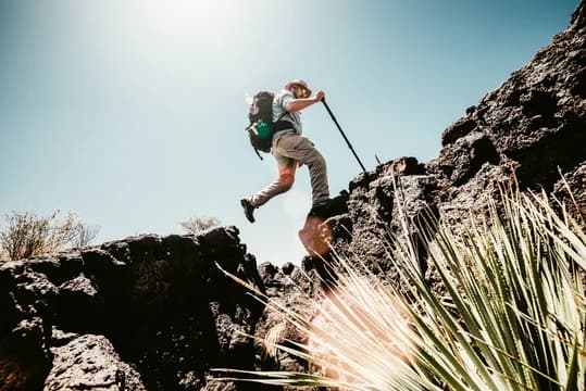 Man hiking in American Southwest