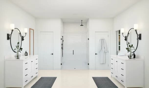 Steward Estates Mykonos Primary Bath Farmhouse Palette 6 Level 1 Industrial Farmhouse