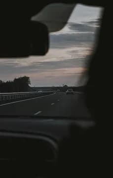 Commuting car on the highway