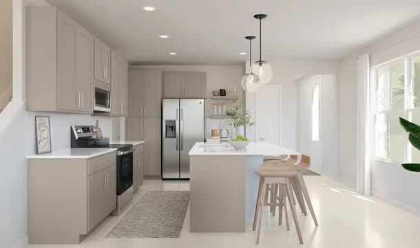 Aspire at Canter Creek Townhomes Celina Kitchen Loft Palette 1 Ascend Neutral Loft