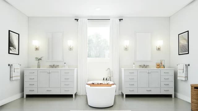 Primary Bath Vanity Tub Dallas Monterra Munich ESP SPEC 2 Base Palette 4 Furnished