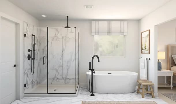 Luna Bella at Plumas Lake Faro Primary Bath Plus Tub Farmhouse Palette 5 Level 1 European Farmhouse