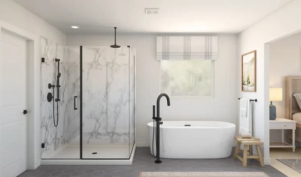 Luna Bella at Plumas Lake Faro Primary Bath Plus Tub Farmhouse Palette 3 Level 1 European Farmhouse