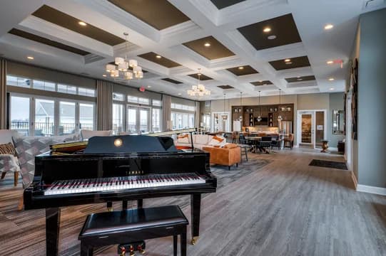 Four Seasons at Chestnut Ridge Clubhouse Piano Sitting Area