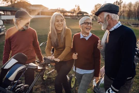 Older People Golfing