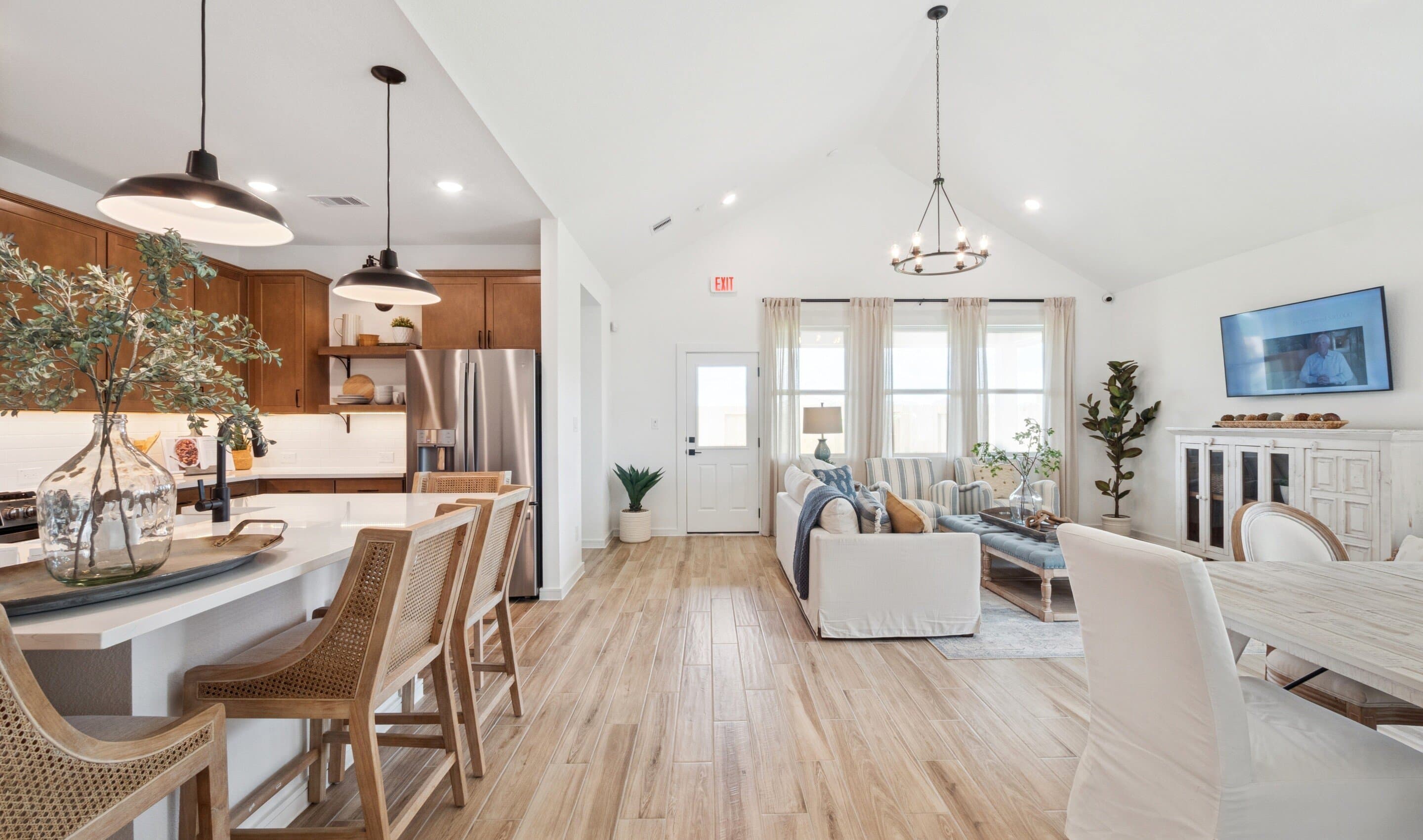 Open concept living spaces