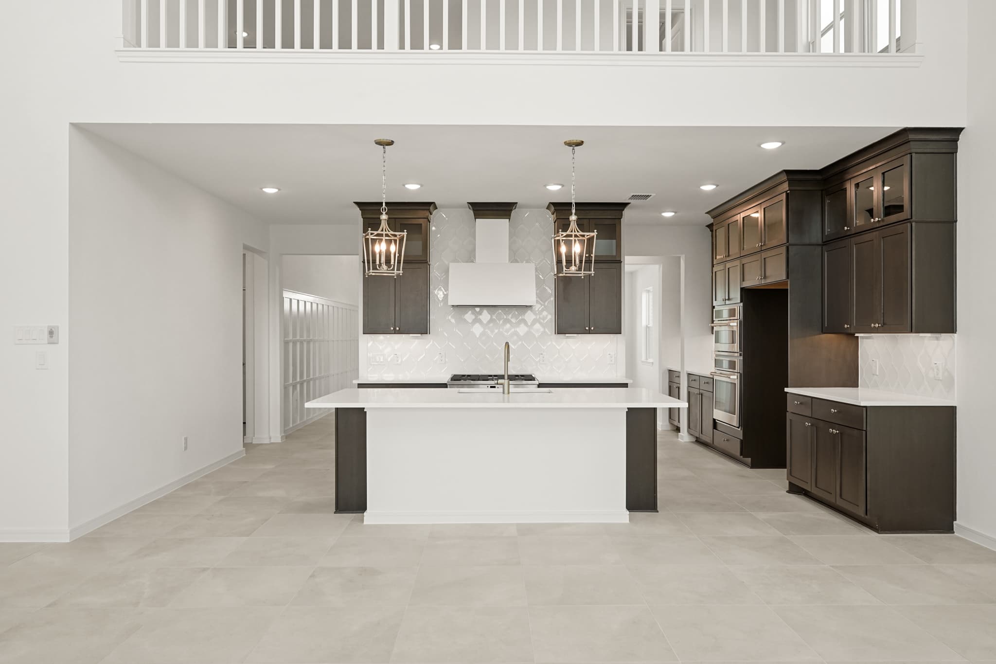 Kitchen with pendant lighting