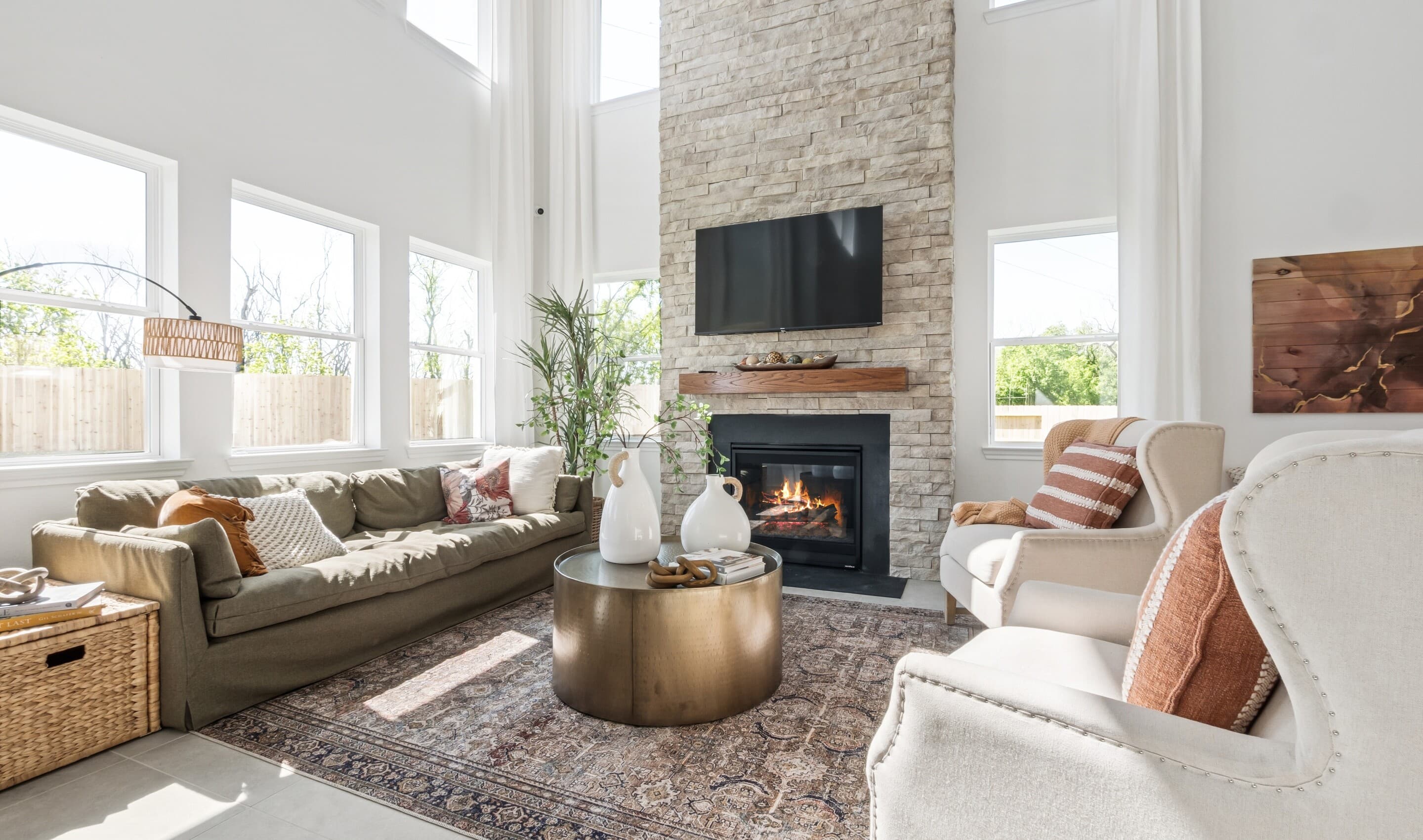 Great room with optional fireplace