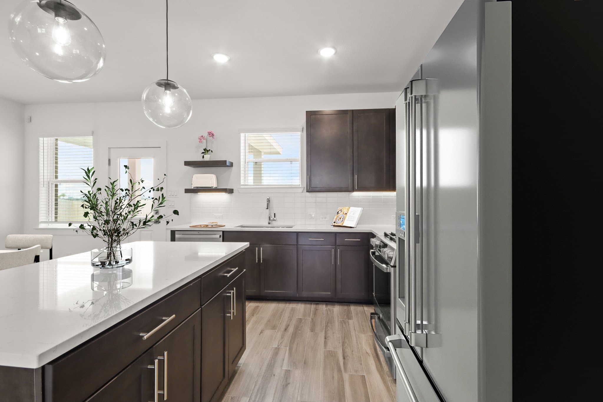 KItchen with floating shelves