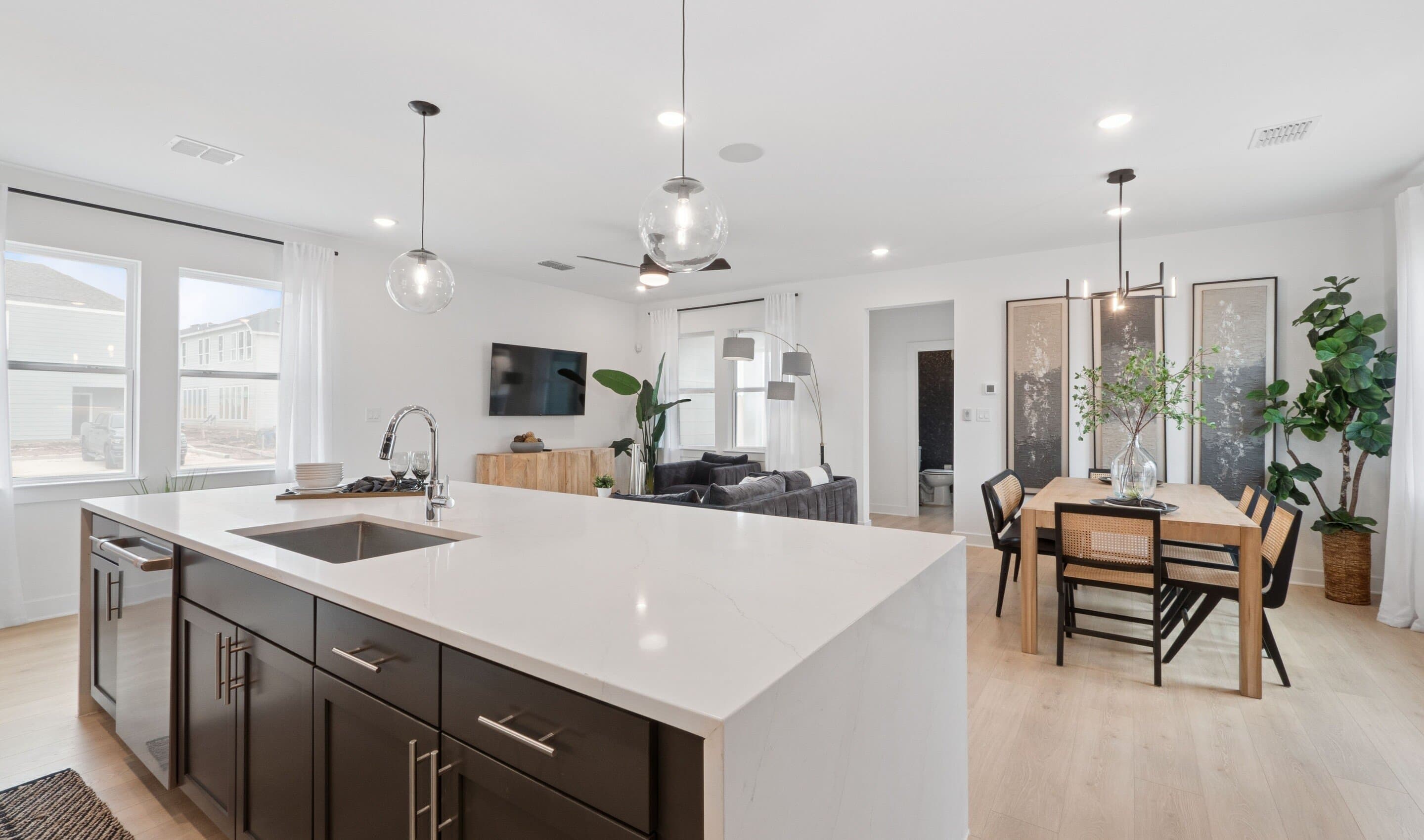 Kitchen with quartz countertops